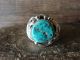 Navajo Indian Sterling Silver Turquoise Ring Signed Darrell Morgan - Size 9.5