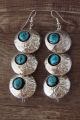 Navajo Sterling Silver Shadowbox Turquoise Dangle Earrings! 