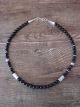 Navajo Indian Jewelry Sterling Silver Onyx Necklace T&R Singer