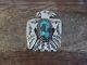 Navajo Indian Nickel Silver & Turquoise Parrot Pin- Cleveland