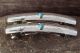 Navajo Indian Jewelry Nickel Silver Turquoise Hand Stamped Hair Barrette Set (2)