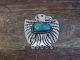 Navajo Indian Nickel Silver & Turquoise Thunderbird Pin- Cleveland