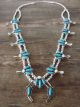 Navajo Nickel Silver Turquoise MOP Squash Blossom Necklace by Bobby Cleveland