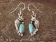 Navajo Sterling Silver Floral Turquoise Dangle Earrings - Whitehorse