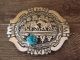 Navajo Sterling Silver Turquoise Horse Belt Buckle by Richard Singer