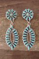 Navajo Sterling Silver Turquoise Cluster Post Earrings - Tamara Benally