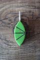 Navajo Indian Sterling Silver Gaspeite Inlay Pendant by KS