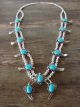 Navajo Nickel Silver Turquoise Squash Blossom Necklace by Bobby Cleveland