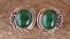 Native American Sterling Silver Malachite Post Earrings by Delores Cadman