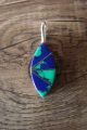 Navajo Indian Sterling Silver Azurite Inlay Pendant by KS