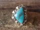 Navajo Indian Sterling Silver Turquoise Ring by Mike Smith - Size 7