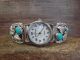 Navajo Indian Sterling Silver Turquoise Watch by T. Yazzie