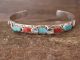Zuni Indian Sterling Silver Turquoise Coral Snake Bracelet - Calavaza