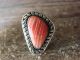 Navajo Indian Sterling Silver Spiny Oyster Ring by Mike Smith - Size 6.5