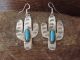 Navajo Indian Nickel Silver Turquoise Cactus Dangle Earrings by Tolta
