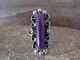 Navajo Indian Jewelry Nickel Silver Purple Spiny Oyster Ring Size 8 1/2- J. Cleveland
