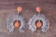 Navajo Sterling Silver Spiny Oyster Post Earrings - P. Yazzie