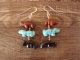 Navajo Indian Hand Carved Fetish Heishi Dangle Earrings by Neil Thomas