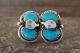 Navajo Sterling Silver Turquoise Snake Post Earrings - Calavaza