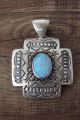 Navajo Jewelry Sterling Silver Opal Cross Pendant! - L. James