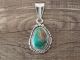 Navajo Indian Sterling Silver Turquoise Pendant by Samuel Yellowhair