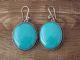 Navajo Indian Sterling Silver Turquoise Dangle Earrings - AS