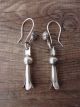 Navajo Indian Sterling Silver Squash Blossom Dangle Earrings
