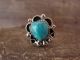 Navajo Indian Jewelry Nickel Silver Turquoise Ring Size 7 1/2- J. Cleveland