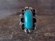 Navajo Indian Jewelry Nickel Silver Turquoise Ring Size 7- J. Cleveland