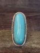 Navajo Indian Jewelry Sterling Silver & Turquoise Ring Size 8.5 - Begay