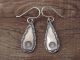 Navajo Hand Stamped Sterling Silver Dangle Earrings by Roland Dixson