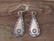 Navajo Hand Stamped Sterling Silver Dangle Earrings by Roland Dixson