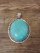 Navajo Indian Jewelry Sterling Silver Turquoise Pendant Signed RCL