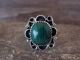 Navajo Indian Jewelry Nickel Silver Malachite Ring Size 8 - J. Cleveland