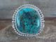 Navajo Indian Sterling Silver & Turquoise Cuff Bracelet Signed Leslie Nez