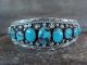 Navajo Indian Sterling Silver & Turquoise Row Bracelet by Gilbert Smith