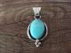Navajo Indian Sterling Silver Turquoise Shadowbox Pendant by Platero