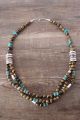 Navajo Sterling Silver Tiger Eye and Turquoise Necklace T&R Singer