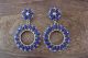 Navajo Indian Sterling Silver Lapis Cluster Post Earrings!  Mathilda Benally