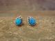 Zuni Indian Jewelry Sterling Silver Blue Opal Tear Drop Post Earrings - Cachini