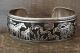 Navajo Indian Jewelry Sterling Silver Horse Pictoral Cuff by R. Singer