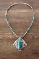 Navajo Sterling Silver Turquoise Pendant and Desert Pearl Necklace