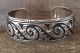 Navajo Indian Jewelry Sterling Silver Traditional Design Cuff by R. Singer