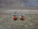 Zuni Indian Sterling Silver & Coral Post Earrings - Booqua