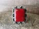 Navajo Indian Jewelry Nickel Silver Red Howlite Ring Size 8