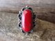 Navajo Indian Jewelry Nickel Silver Red Howlite Ring Size 8