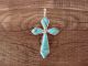 Zuni Sterling Silver Turquoise Cross Pendant - Jonathan Shack 