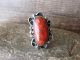 Navajo Indian Jewelry Nickel Silver Apple Coral Ring Size 8