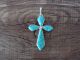 Zuni Sterling Silver Turquoise Cross Pendant - Jonathan Shack 