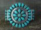 Navajo Indian Traditional Sterling Silver Turquoise Cluster Bracelet by D. Begay